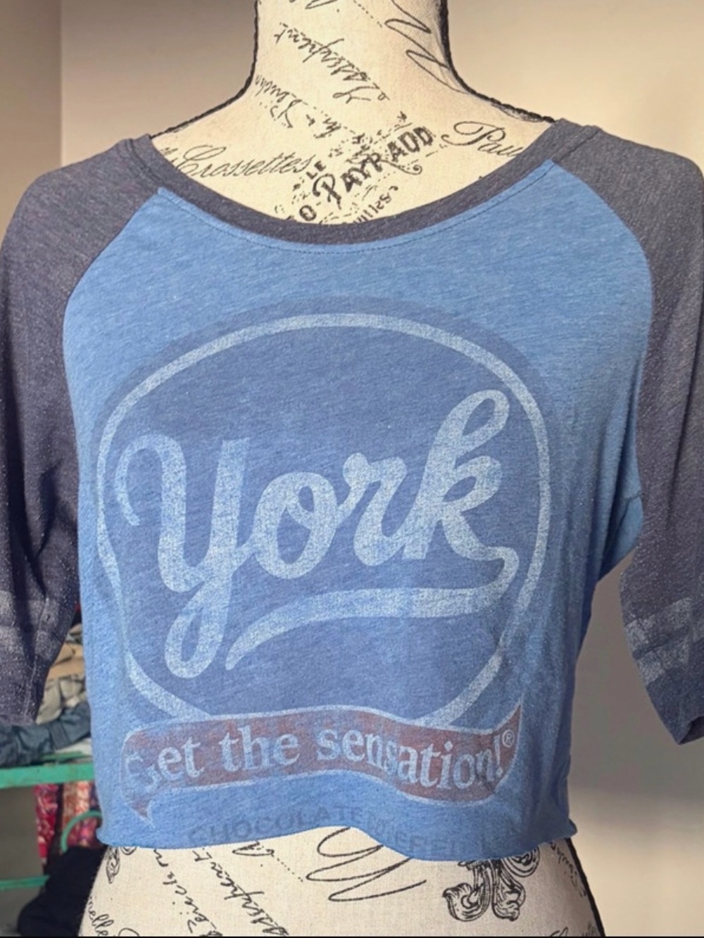 Mighty Fine x Hershey's York Peppermint Patty Cropped Raglan Tee - Size M